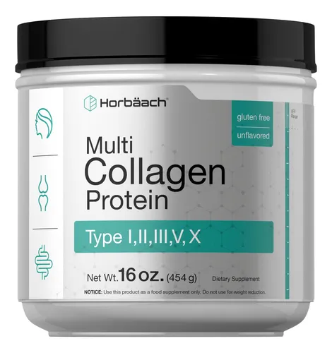 Proteína De Colágeno En Polvo Horbäach Multi 473 Ml Tipo I,