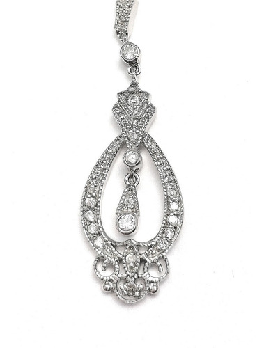 Imagen 2 de 3 de Collar Mujer Vintage Zirconias Plata .925 Moda Gargantilla