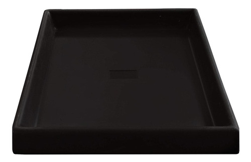 Prato Base Grande Quadrado Vaso Polietileno 40 Cm Preto