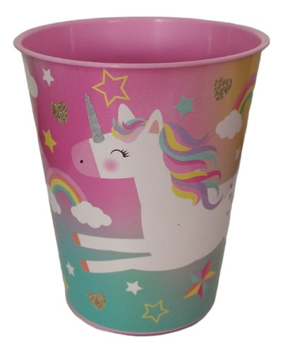 Vaso De Plástico Unicornio Rosa Pastel X25unid Fiesta-evento