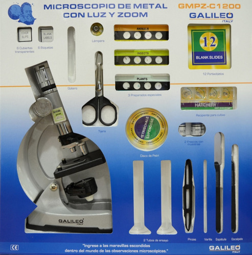 Microscopio De Metal Galileo Gmpz-c1200 Con Luz Y Zoom 