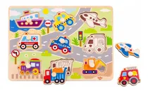 Comprar Puzzle Encastre Madera Vehículos Tooky Toy Cadaques Kids