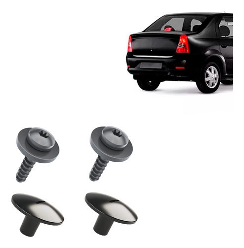 Kit Grampo Presilha 4 Pçs Parabarro Traseiro Logan 12 13