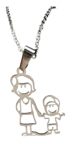 Collar Familia Mamá Hijo + Caja Regalo Joyas