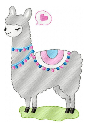 Matriz Para Bordados Maquina Animal Llama Alpaca Niña 2949