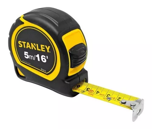 Flexómetro 5 Metros Stanley 30 615 Negro Con Amarillo