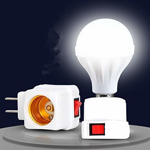 2 E26 E27 Adaptador Extension Conector Interruptor Luz