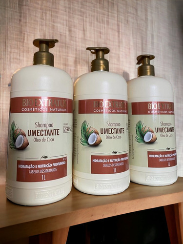 Kit 3 Shampoo Cabelos Desidratados Umectante 1l