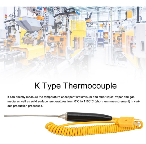 Imagen 7 de 10 de Temperatura Portátil De La Sonda De Termopar Tipo K De 3x100