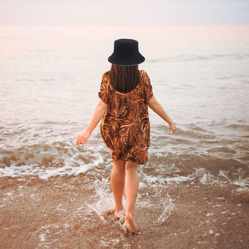 Sombrero De Pescador Unisex Con Estampado De Palmeras, Rever