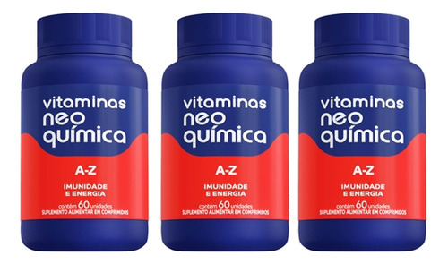 Kit 3 Vitamina A-z Suplemento 60 Cápsulas - Neo Química