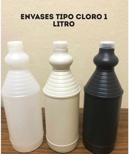 Envases Plasticos Tipo Cloro 1 Litro Color Blanco Reciclado
