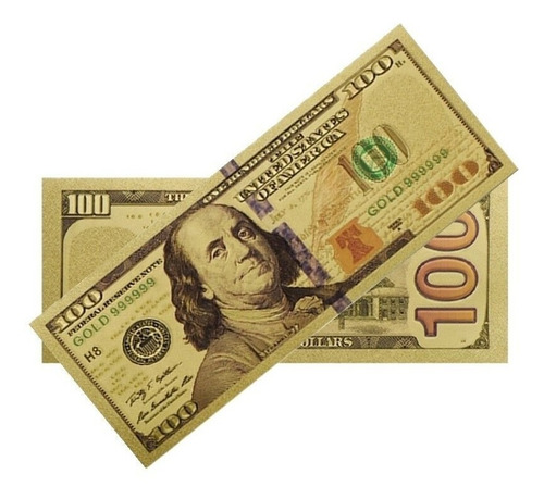 Imagen 7 de 7 de Robmar-usa Billete U$s 100 Plástico Bañado Oro 24 K.-oferta