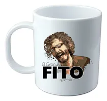 Comprar Taza Plástico Blanca Personalizada Sublimada Fito Paez