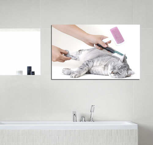 Cuadro 60x90cm Peluqueria Canina Gato Haircuts Cat Estilista