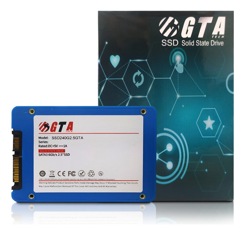 Ssd 240gb 2.5 Sata 3 560mb/s Leit - 520mb/s Grav Ssd240gb2,5 Gta Tech Cor Azul