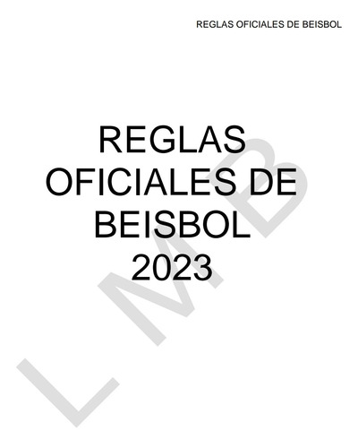 Reglas Mlb 2023 Español 