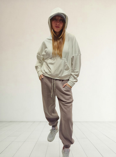 Buzo Hoodie Corto De Plush - Varios Colores