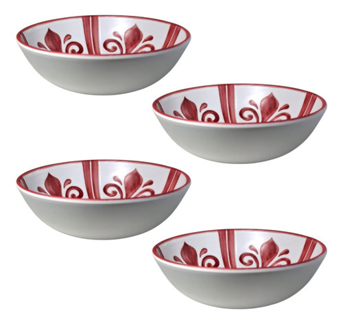 Conjunto 4 Bowls Cumbuca Melamina Plástico Pote Comida 290ml