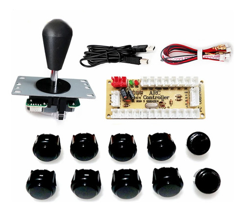 Kit 10 Botões+joystick Tipo Sanwa+placa Zero Delay Fliperama