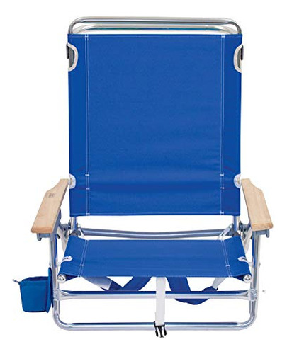 Silla Playa Plegable 5 Posiciones Con Mochila, Azul