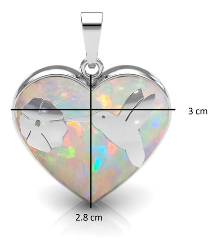 Dije Llamador De Ángel Corazón Blanco Plata .925 Agálea