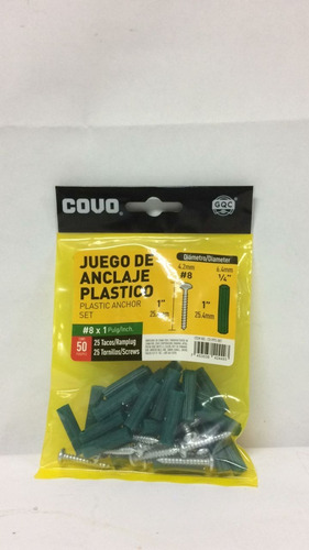 Ramplug Plastico Verde 1/4 + Torn. 8x1 (jgo)