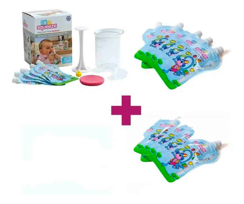 Kit Comida Para Bebe Fill N Squeeze + 15 Pouches Rellenables