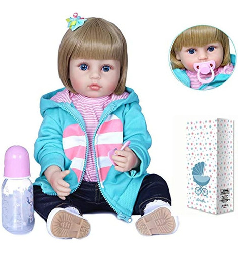 22 Pulgadas Lavable Reborn Baby Dolls Silicona Vinilo Tod