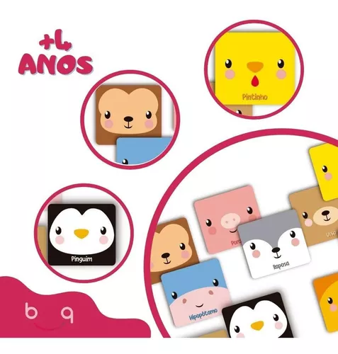 Jogo da memoria personalizados bichos educação infantil mdf em Promoção na  Americanas