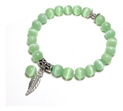 Pulsera Mujer  Piedra Ópalo Diseño Hoja Varios Colores