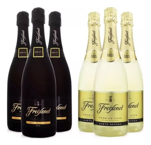 Kit Espumantes Freixenet 3 Cordon Negro 3 Carta Nevada 750ml