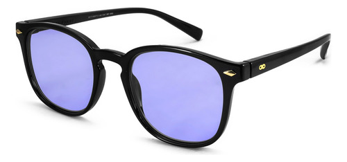 Anteojos Sol Infinit Xenote Negro Brillo Lente Blueberry
