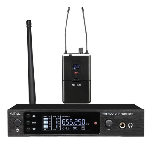 AMW Pwm100 retorno de palco sem fio fone In Ear digital Uhf bivolt