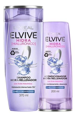  Pack Elvive Shampoo 370ml + Acondicionador Hidra Hialuronico