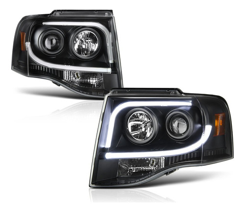 Para Ford Expedition 2007-2 Oled Tubo Neon Negro Proyector
