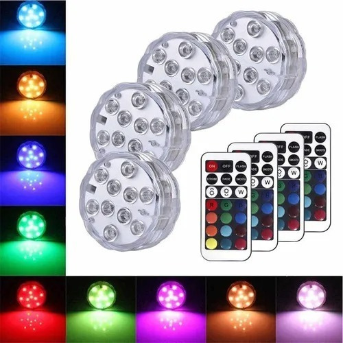  Luces Led  Piscina Sumergibles 10 Led Control Remoto