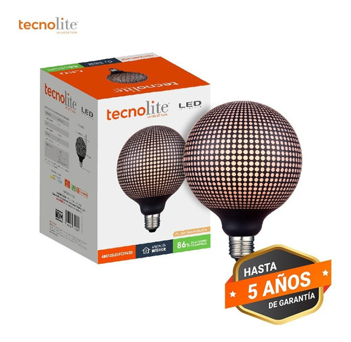 Foco Led Vintage Globo Base E27 Luz Suave Cálida Tecnolite Color de la luz Blanco cálido