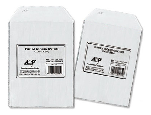 Envelope Porta Documento Plástico Com Aba 120x160mm 100 Un