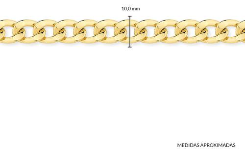 Pulseira Grumet De 10.3mm Em Ouro 18k Com Fecho Gaveta 20,0