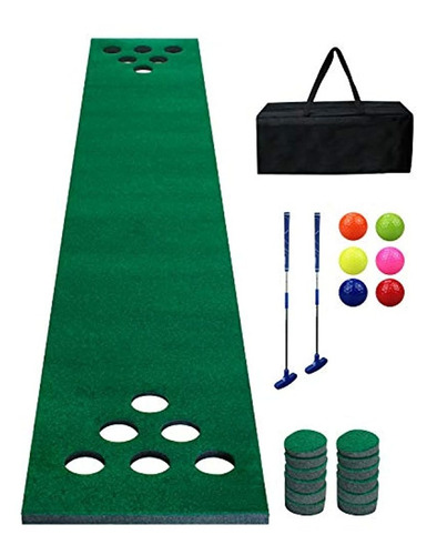 Juego De Golf De Cerveza Y Pong, Alfombrilla Verde