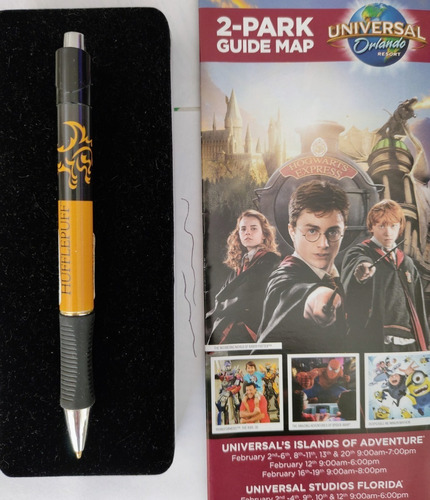 Lapicera Harry Potter Hufflepuff Con Mapa Y Estuche Original