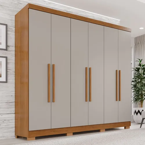 Guarda-Roupa Casal 6 Portas 2 Gavetas França WT Cinamomo