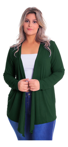 Cardigan Com Bico Pluz Size Casaco De Malha Blusa Feminino