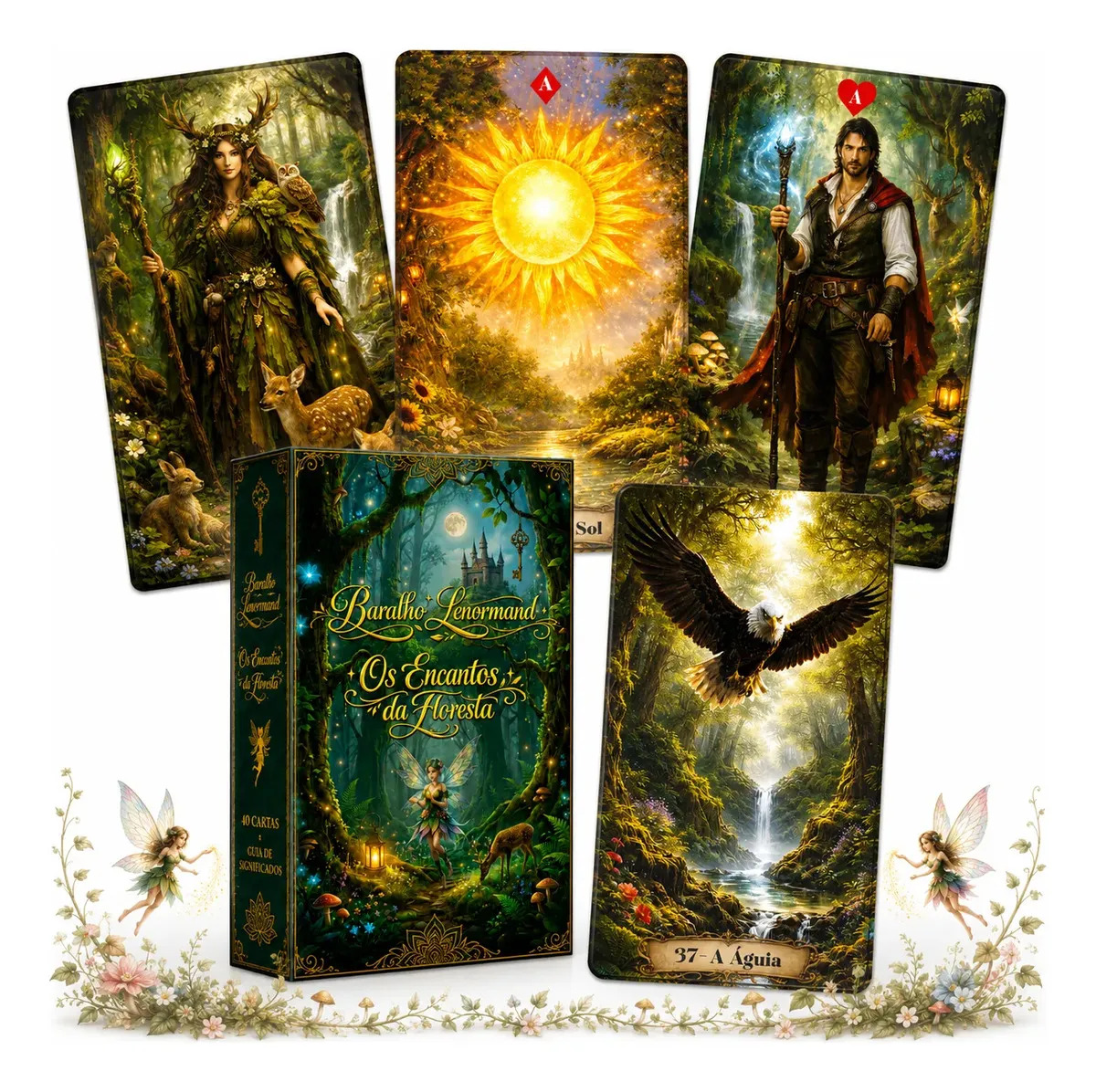 Baralho Lenormand Cigano Os Encantos Da Floresta Com Manual