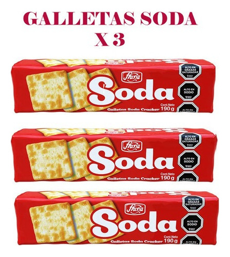Galletas De Soda De Fruna, 3 Paquetes 570gr