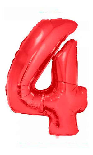 Balão Metalizado Número Vermelho 16pol 40cm 1und Cor 4