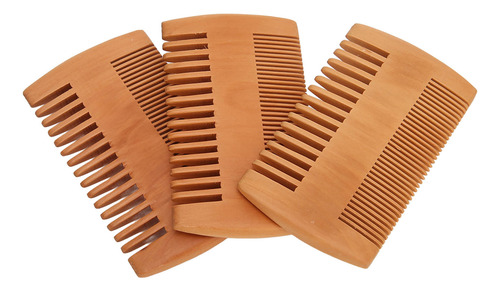 Peine Para Barba De Madera De Doble Cara, Kit De 3 Piezas, D