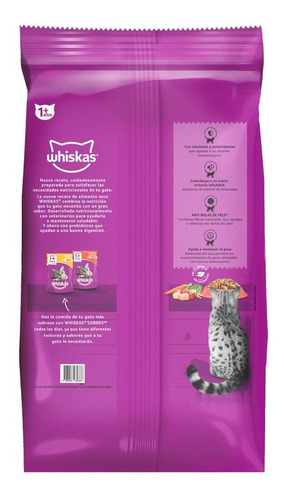 Imagen 4 de 9 de Alimento Whiskas Castrados 1+ para gato adulto sabor mix de carnes en bolsa de 10kg