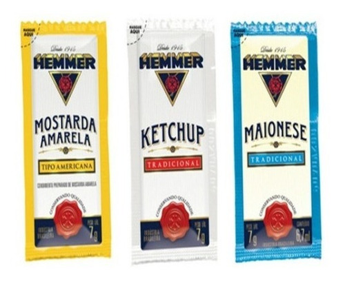 Kit Catchup-mostarda-maionese 03cx (01 De Cada)saches Hemmer